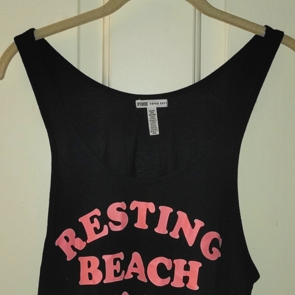 ❤️ PINK Tank Top XSm Resting Beach Face - Picture 4 of 7